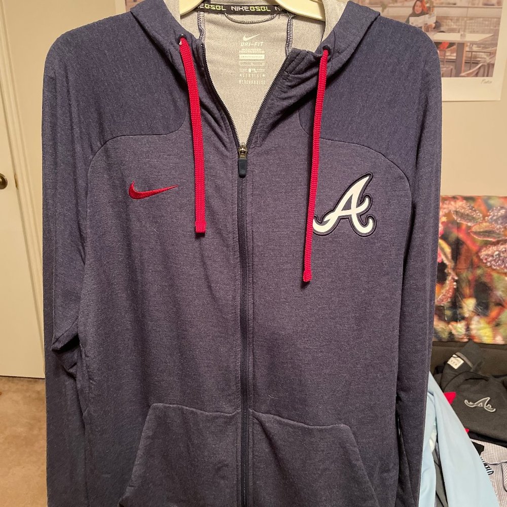 Genuine MLB Atlanta Braves Nike Dri-Fit Full Zip Hoodie Jacket Men's Large